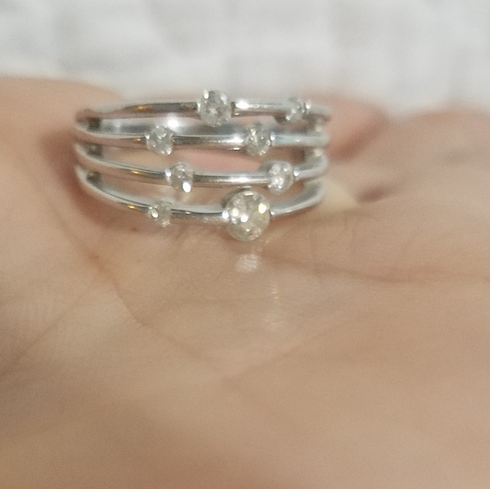 Multi round stone diamond ring